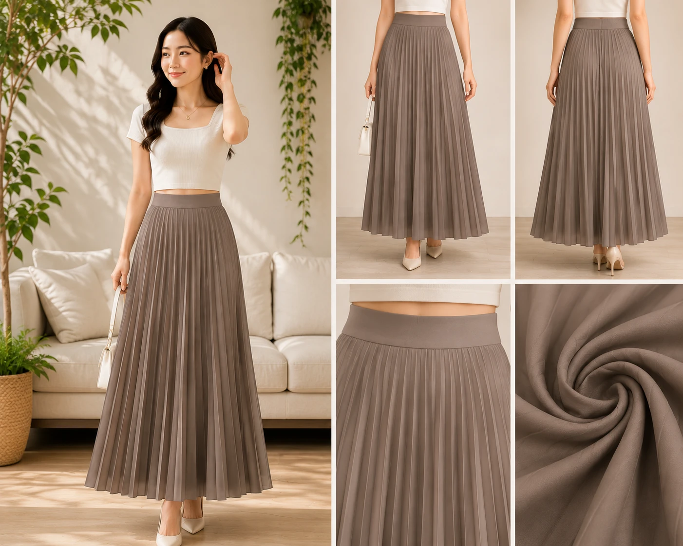 Pleated Maxi skirt